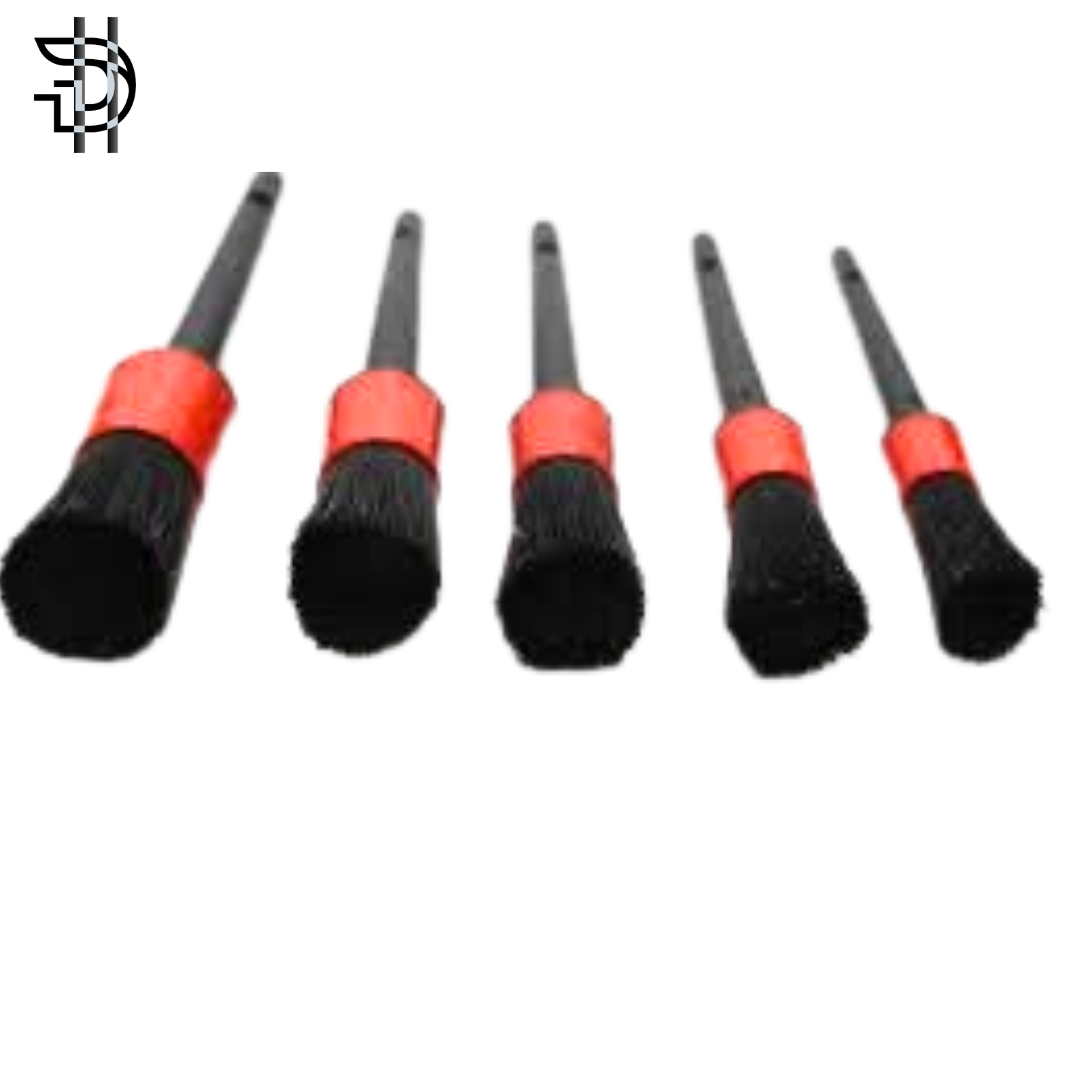 5Pcs Car Detailing Brushes Set | Interior & Exterior Cleaning Tools | Auto Accessories Pakistan