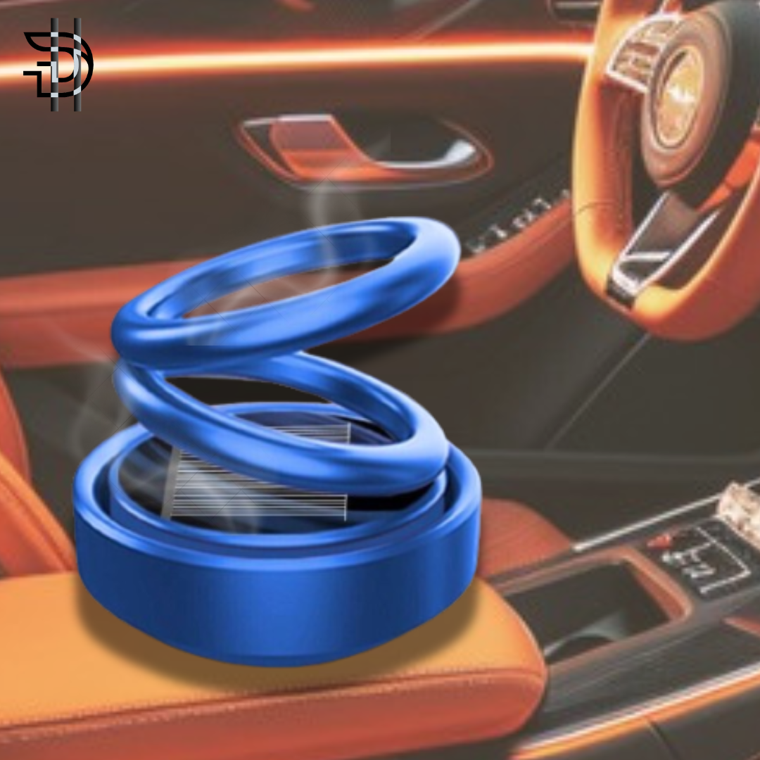 Car Solar Ring Air Freshener | Automatic Rotating Aroma Diffuser | Multicolor Perfume Decor