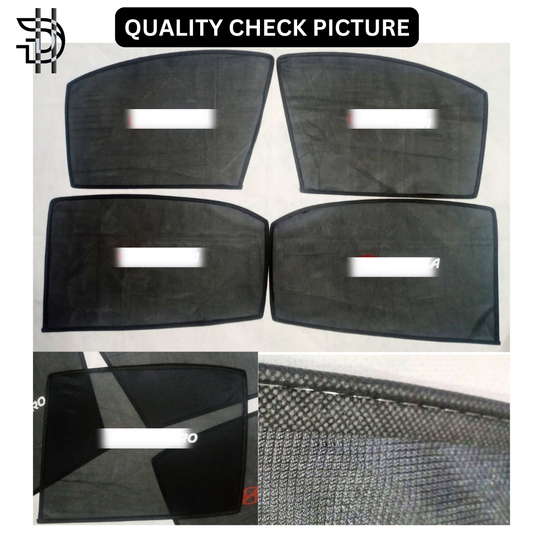 Toyota Yaris Side Sunshade with Logo | 2020-2024 | Car Window Shades 4pcs Set | Heat Protection & Privacy