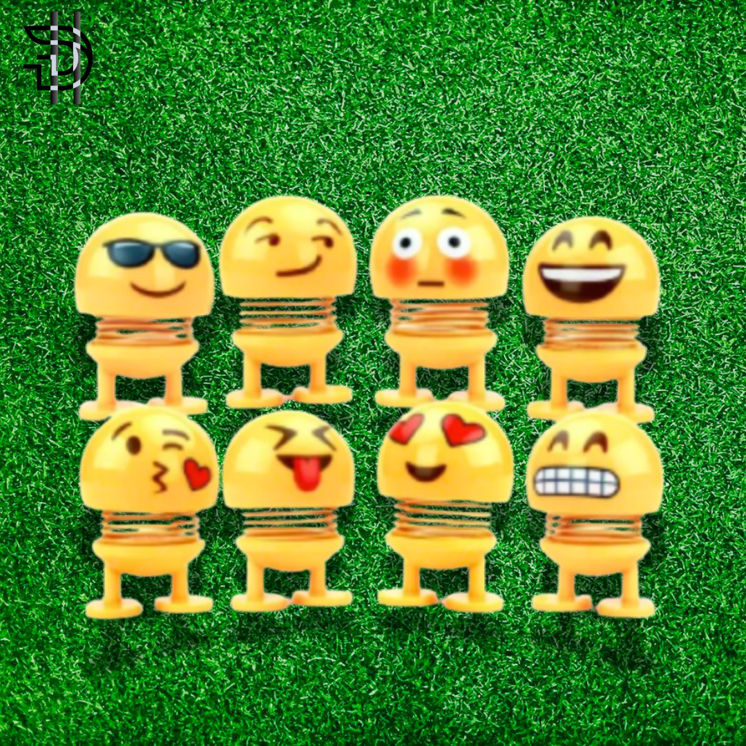 6Pcs Emoji Spring Shaking Head Dolls Toy | For Car Dashboard & Home Decor | Cute Dancing Emoji Toy | Spring Shaking Emoji Toy | High Quality | 22-DSE6PCS01