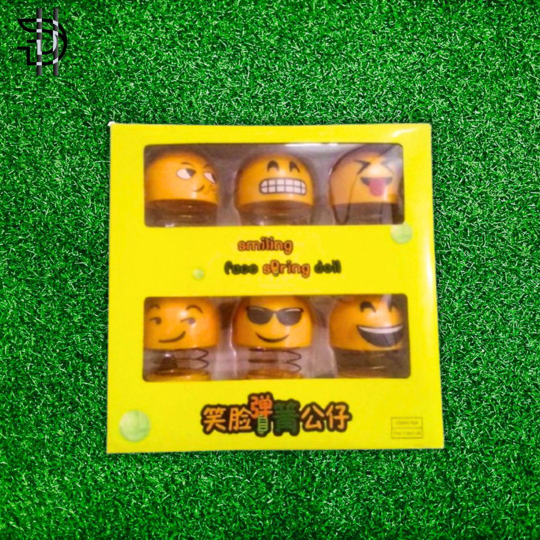 6Pcs Emoji Spring Shaking Head Dolls Toy | For Car Dashboard & Home Decor | Cute Dancing Emoji Toy | Spring Shaking Emoji Toy | High Quality | 22-DSE6PCS01