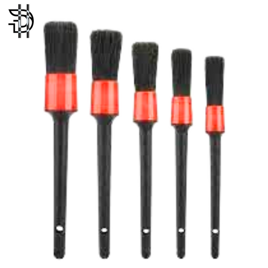 5Pcs Car Detailing Brushes Set | Interior & Exterior Cleaning Tools | Auto Accessories Pakistan