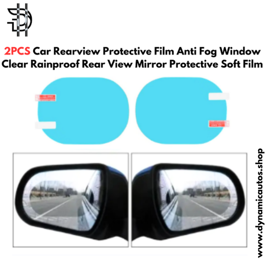 2Pcs Anti Fog Film Car Rearview Waterproof Anti-Fogging | Mirror Rainproof Anti-Glare Side Mirror Window Protector Square/Oval Film | Anti Fog Clear Car Rearview Mirror Accessories | High Quality | 35-DAFSMF02