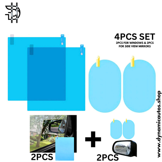 4pcs Anti Fog & Anti Rain Mirror Film | Nano Waterproof Rearview Protection Pakistan