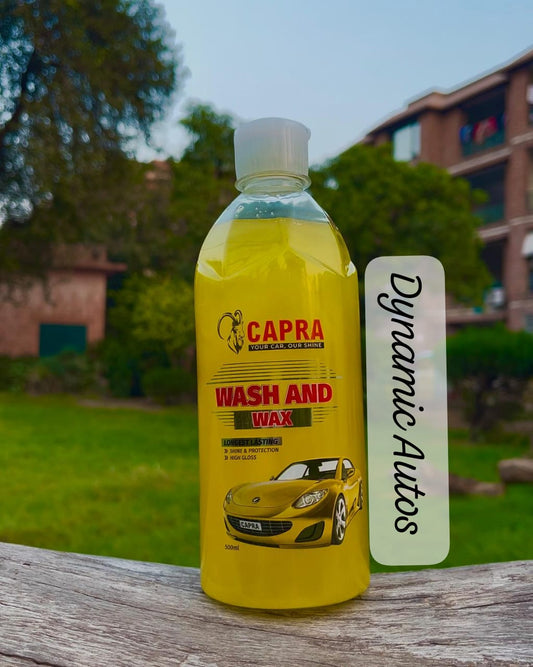 Capra Car Wash and Wax | Complete Detailing Shampoo | 500ML | Premium Quality | For Exterior Use | 2 in 1 Car Shampoo | 191-CAPW&W04